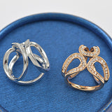 Rhinestone Garland Hoop Twine Brooch Silk Scarf Clip Buckle Holder Jewelry Gift