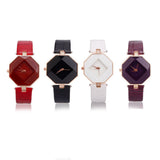Women Fashion Faux Leather Band Analog Quartz Wrist Watch Rhombic Wristwatch - ENSEIGNE DENIS