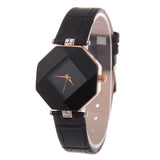 Women Fashion Faux Leather Band Analog Quartz Wrist Watch Rhombic Wristwatch - ENSEIGNE DENIS