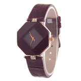 Women Fashion Faux Leather Band Analog Quartz Wrist Watch Rhombic Wristwatch - ENSEIGNE DENIS