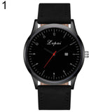 Men's Fashion Faux Leather Band Analog Quartz Date Business Wrist Watch Gift