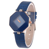 Women Fashion Faux Leather Band Analog Quartz Wrist Watch Rhombic Wristwatch - ENSEIGNE DENIS