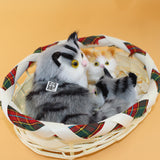 Cute Basket Cat Plush Toy Press Simulation Sound Animal Cute Doll Kids Xmas Gift