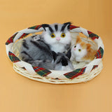 Cute Basket Cat Plush Toy Press Simulation Sound Animal Cute Doll Kids Xmas Gift