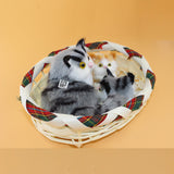 Cute Basket Cat Plush Toy Press Simulation Sound Animal Cute Doll Kids Xmas Gift