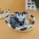 Cute Basket Cat Plush Toy Press Simulation Sound Animal Cute Doll Kids Xmas Gift