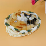 Cute Basket Cat Plush Toy Press Simulation Sound Animal Cute Doll Kids Xmas Gift