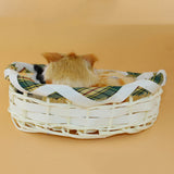 Cute Basket Cat Plush Toy Press Simulation Sound Animal Cute Doll Kids Xmas Gift