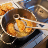 Stainless Steel Filter Spoon with Clip Kitchen Oil-Frying Food Salad BBQ Filter