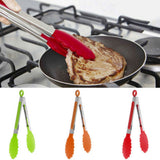 Salad BBQ Kitchen Food Serving Tongs Stainless Steel Nylon Kitchen Utensil Tool
