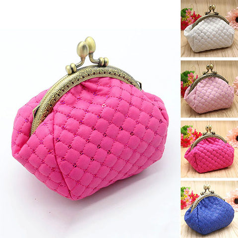 Women Fashion Rhombic Pattern Wallet Card Coin Purse Clutch Handbag Mini Bag