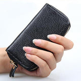 Men's Women's Fashion Faux Leather Zipper Purse Car Keys Wallet Card Holder