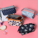 Fashion Flamingo Flower Print Makeup Brushes Holder Bag Pouch Portable Gift