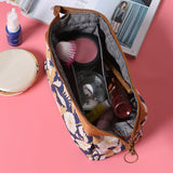 Fashion Flamingo Flower Print Makeup Brushes Holder Bag Pouch Portable Gift