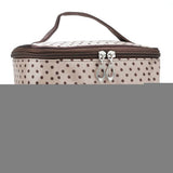 Travel Cosmetic Polka Dot Double Layers Makeup Toiletry Organizer Storage Bag