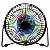 Mini USB Table Desk Cooling Fan LED Clock with Real Time Display Temperature