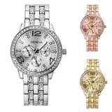 Men's Geneva Fashion Embedded Rhinestone Analog Quartz Round Dial Wrist Watch
