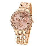 Men's Geneva Fashion Embedded Rhinestone Analog Quartz Round Dial Wrist Watch