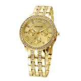 Men's Geneva Fashion Embedded Rhinestone Analog Quartz Round Dial Wrist Watch