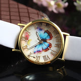 Women Vintage Luxury Butterfly Faux Leather Analog Quartz Wrist Watch Jewelry