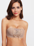 Lace Up Strapless Bra