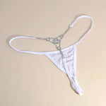 Women Shiny Rhinestone Decor G-String Thongs Sexy Panties Soft Briefs T-Back