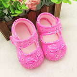 Infant Baby Girls Lovely Floral Printed Bow Soft Sole Toddles Shoes Prewalker
