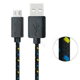 Charging cable data 1pc 2m braided 2.0 micro b cord sturdy fabric nylon extra long