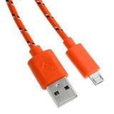 Charging cable data 1pc 2m braided 2.0 micro b cord sturdy fabric nylon extra long
