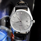 Men Vintage Date Calendar Dial Faux Leather Business Analog Quartz Wrist Watch