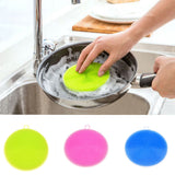 Soft Silicone Sponge Scrubber Kitchen Tool Fruit Dish Washing Household Cleaning