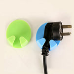 2Pcs Home Appliance Office Wall Adhesive Plastic Power Plug Holder Hanger Hook
