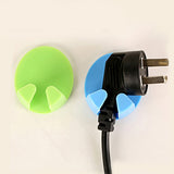 2Pcs Home Appliance Office Wall Adhesive Plastic Power Plug Holder Hanger Hook