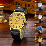 Classic Men Business Faux Leather Band Quartz Luxury Analog Sports Wrist Watch