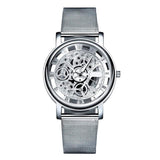 Skeleton Analog Men's Luxury Stainless Steel Mesh Band Quartz Wrist Watch Gift