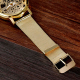 Skeleton Analog Men's Luxury Stainless Steel Mesh Band Quartz Wrist Watch Gift