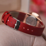Fashion Faux Leather Band Wristwatch Rhinestone Inlaid Quartz Couple Wrist Watch - ENSEIGNE DENIS