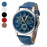 Men Women Fashion Faux Leather Band Quartz Analog Arabic Numerals Wrist Watch - ENSEIGNE DENIS