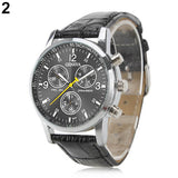 Men Women Fashion Faux Leather Band Quartz Analog Arabic Numerals Wrist Watch - ENSEIGNE DENIS