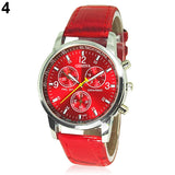 Men Women Fashion Faux Leather Band Quartz Analog Arabic Numerals Wrist Watch - ENSEIGNE DENIS