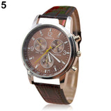 Men Women Fashion Faux Leather Band Quartz Analog Arabic Numerals Wrist Watch - ENSEIGNE DENIS