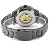 Luxury Men's Roman Numerals Tungsten Steel Mechanical Skeleton Wrist Watch - ENSEIGNE DENIS
