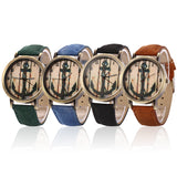 Women Men Vintage Anchor Dial Round Case Quartz Demin Band Analog Wrist Watch - ENSEIGNE DENIS