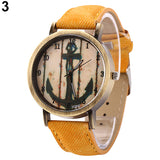 Women Men Vintage Anchor Dial Round Case Quartz Demin Band Analog Wrist Watch - ENSEIGNE DENIS