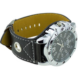 Colorful Men Fashion Oversized Dial Sport Quartz Steel Leather Band Wrist Watch
