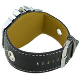 Colorful Men Fashion Oversized Dial Sport Quartz Steel Leather Band Wrist Watch