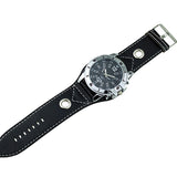 Colorful Men Fashion Oversized Dial Sport Quartz Steel Leather Band Wrist Watch