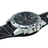 Colorful Men Fashion Oversized Dial Sport Quartz Steel Leather Band Wrist Watch