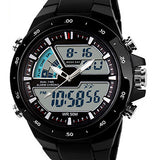 Men Waterproof Sport Digital Analog Dual Time Alarm Date Chronograph Wrist Watch