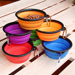 Pet Dog Portable Silicone Collapsible Travel Feeding Bowl Food Water Dish Feeder